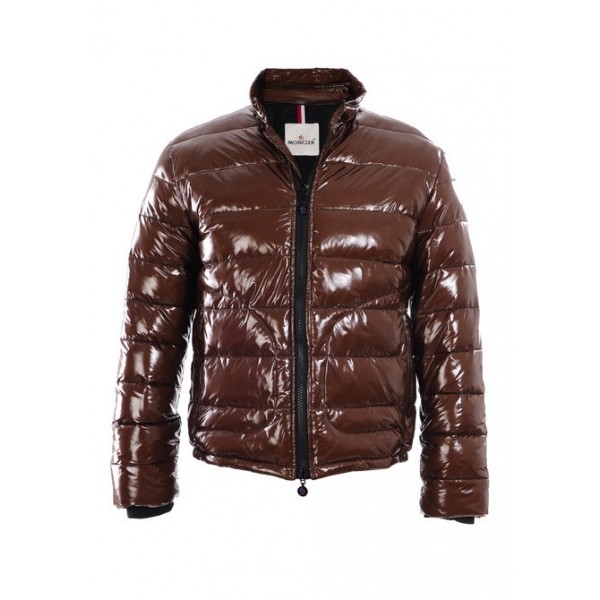 Moncler marrone Slim Mock Collar breve riscaldamento Uomo Cappotti uscita